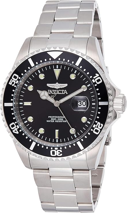 invicta 英弗他 pro diver 男士石英手表不锈钢表带,银色/双色,22